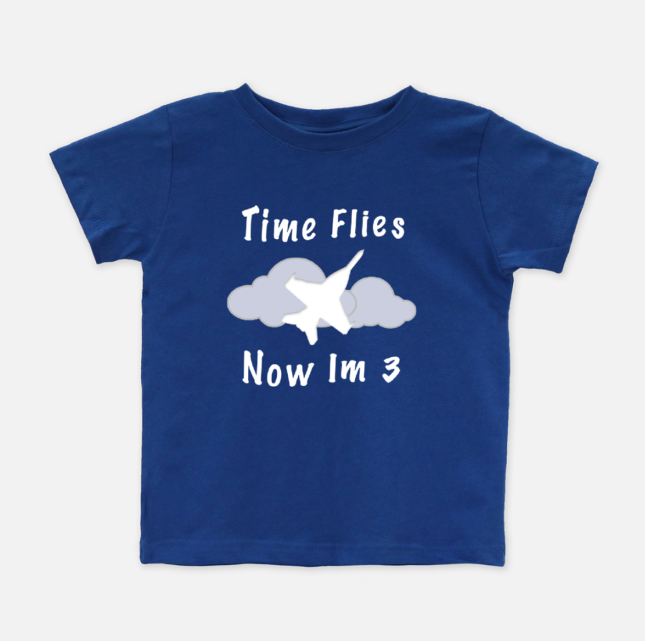 ANY Age & Aircraft 'Time Flies' Birthday Shirt