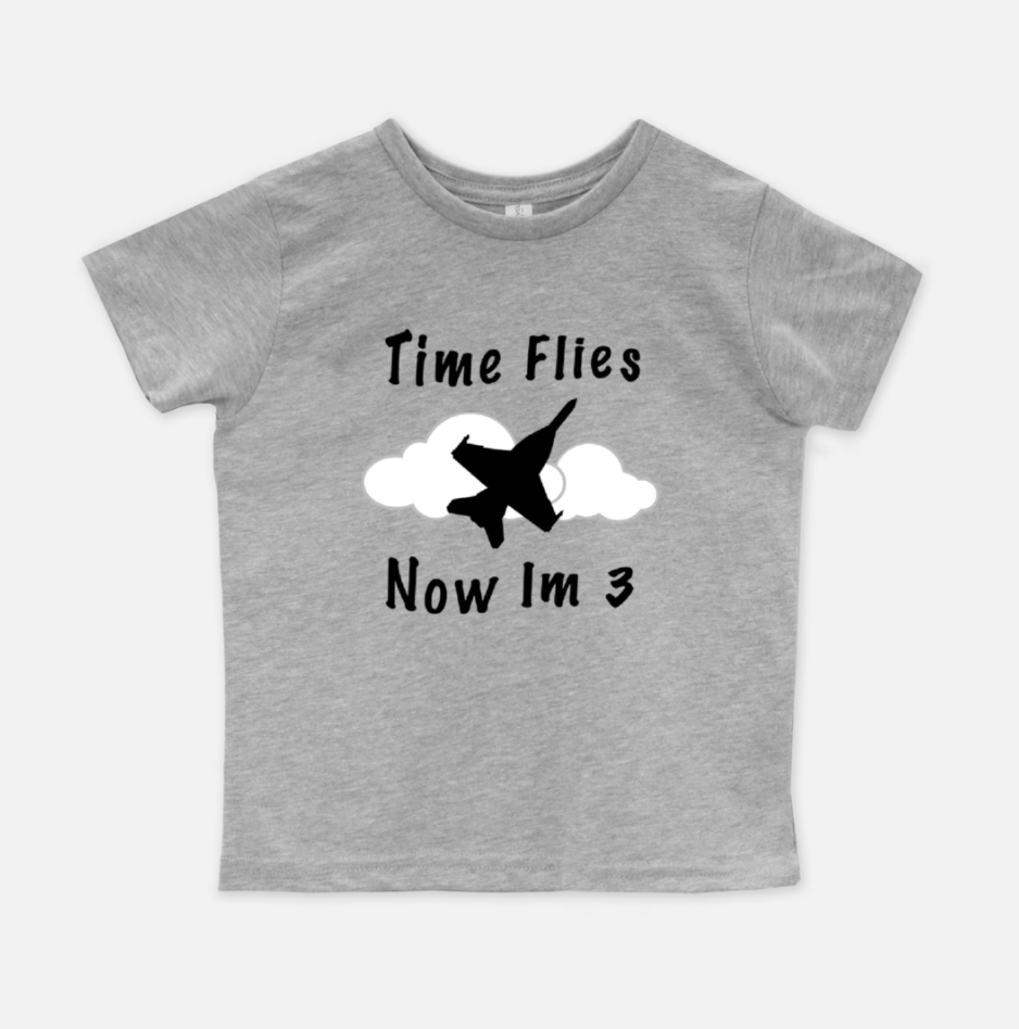 ANY Age & Aircraft 'Time Flies' Birthday Shirt