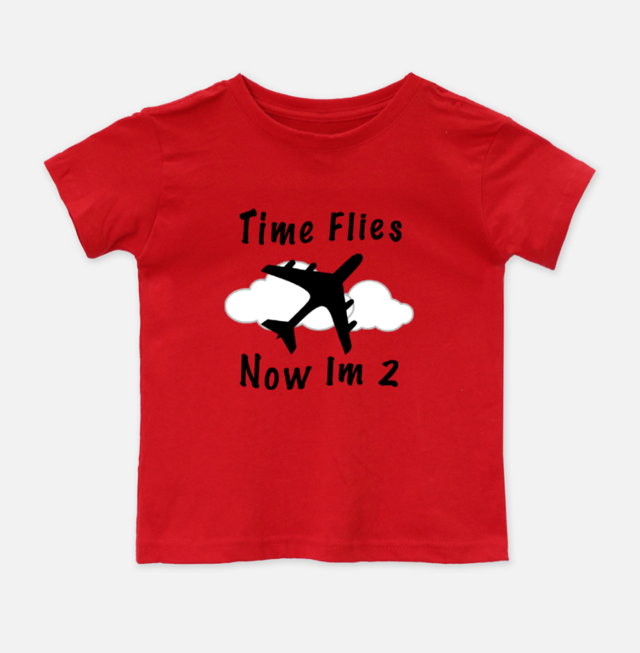 ANY Age & Aircraft 'Time Flies' Birthday Shirt