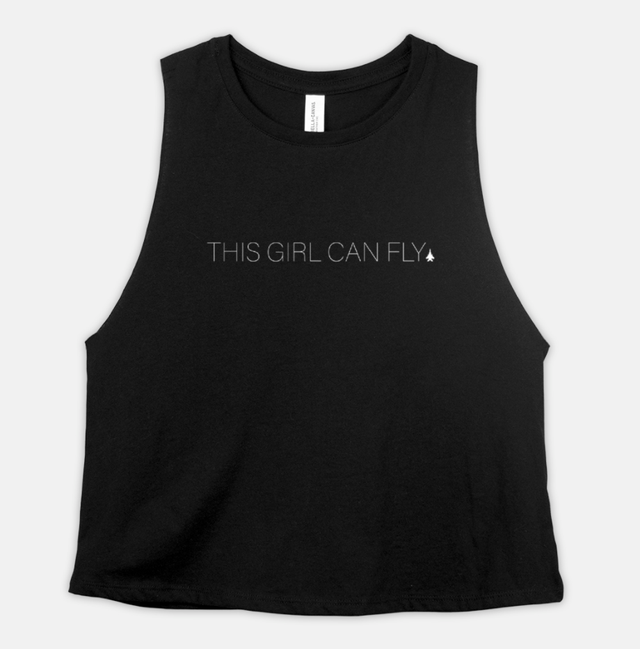 ANY Aircraft 'This Girl Can Fly' SUBTLE T-Shirt and Crop Top