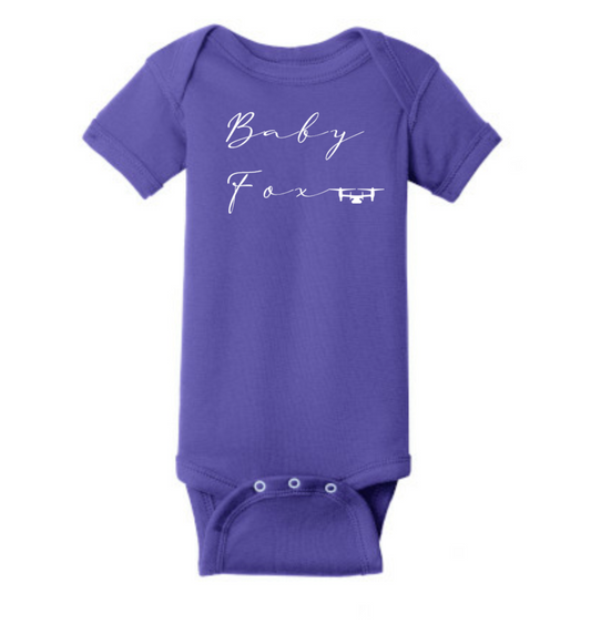 Baby Fox Purple Baby Onesie