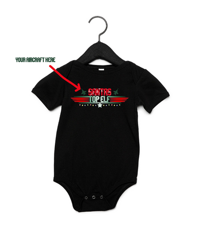 Santas Top Elf Baby Onesie (2 colors)