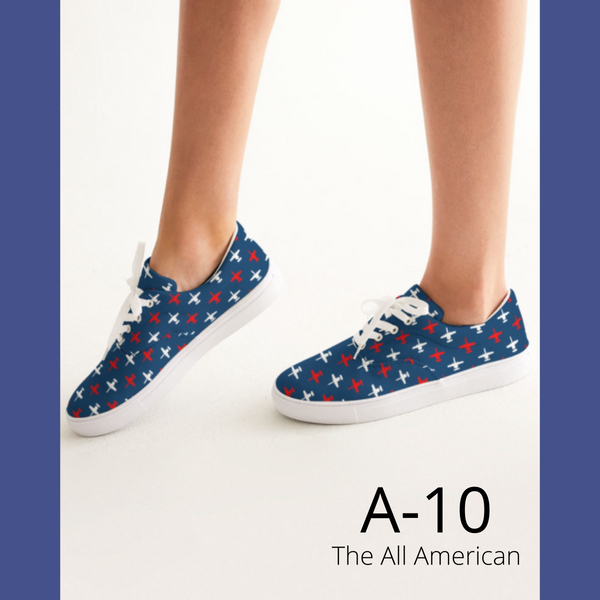 USA ANY Aircraft Womens 'Lace Up' Canvas Shoes (2 Colors)
