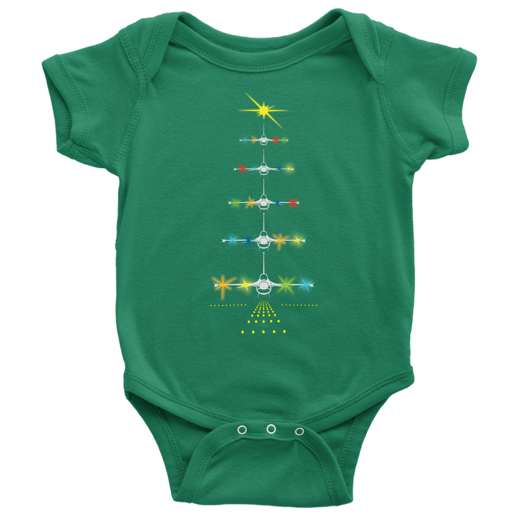 F-16 Tree Takes Flight Kelly Green Onesie CC