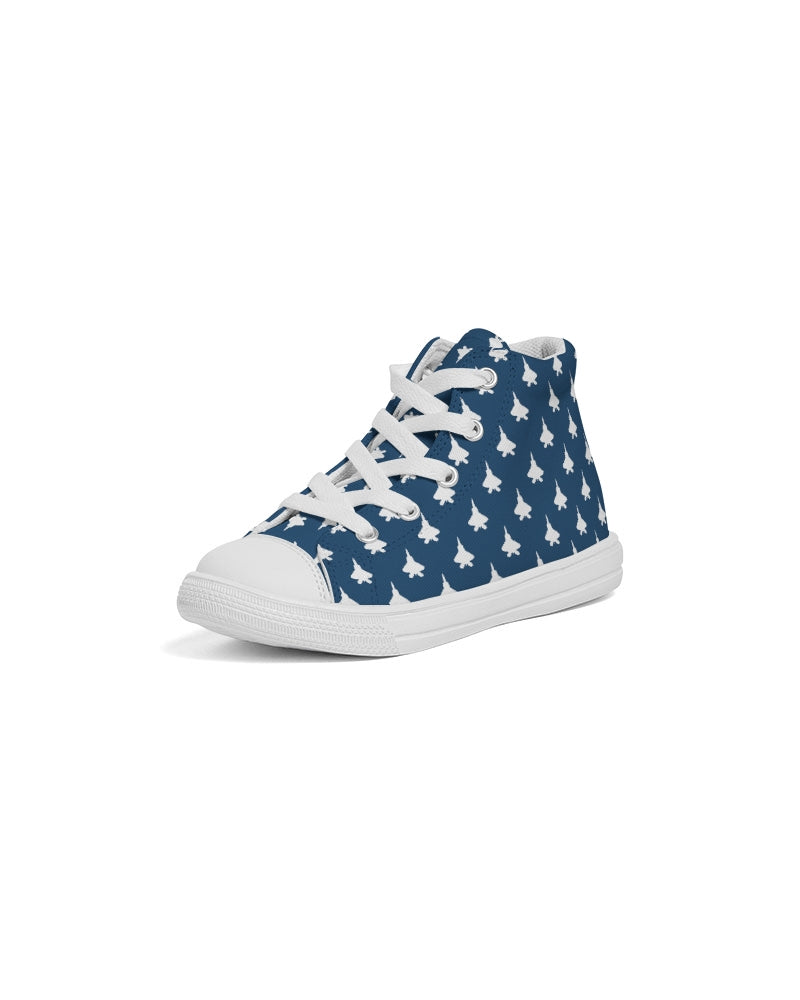 F-22 Navy Blue Kids Hightop Canvas Shoe