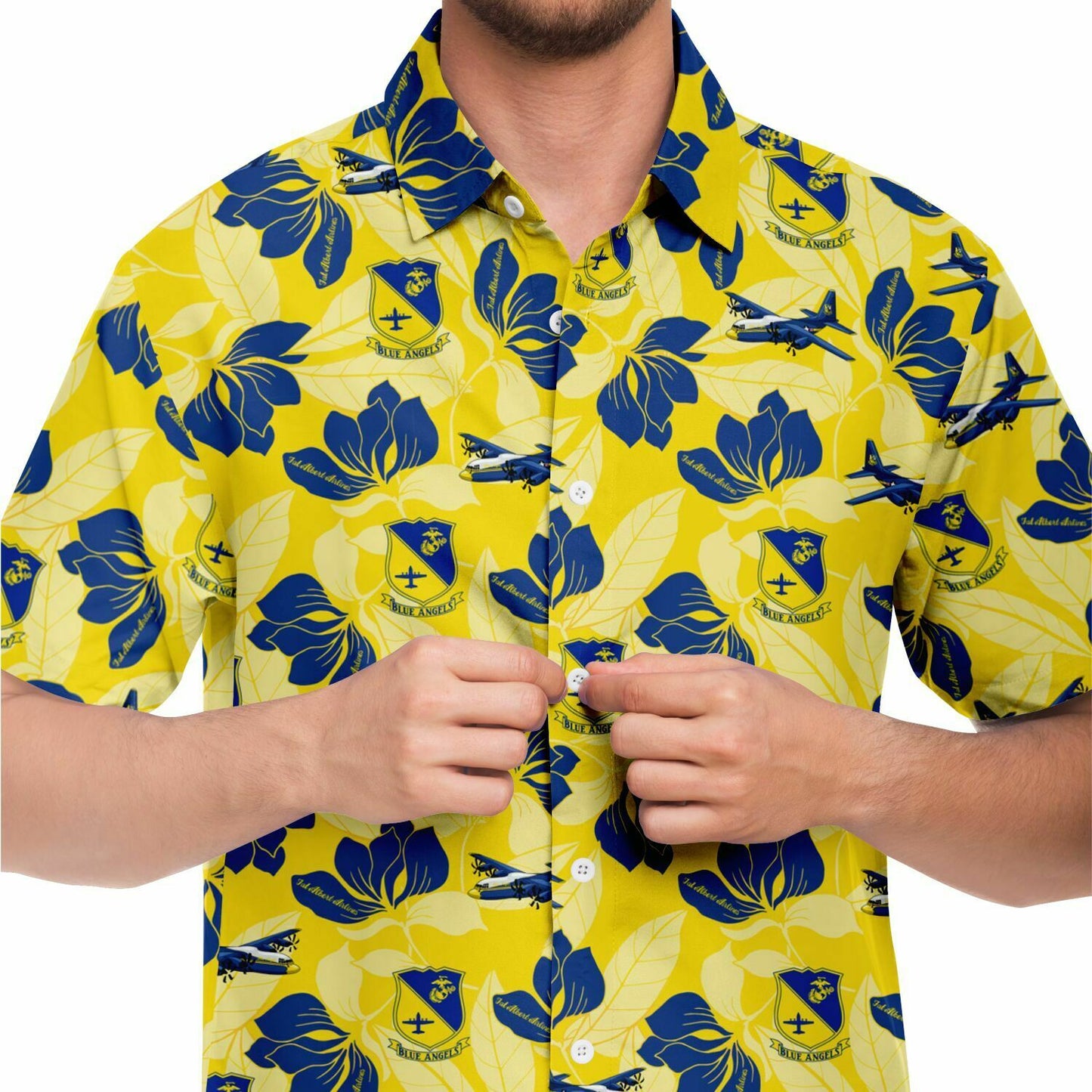 Blue Angels 'Fat Albert Airlines' C-130J Short Sleeve Button Down Shirt