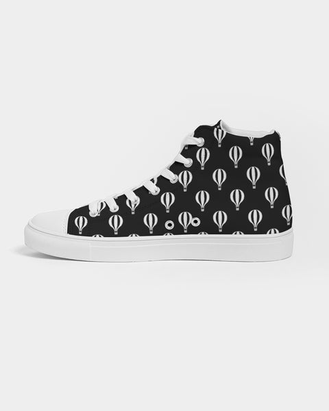 Black and White Hot Air Balloon High Top Shoes