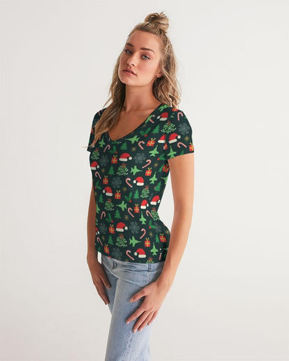 Women's V-Neck Christmas Tee