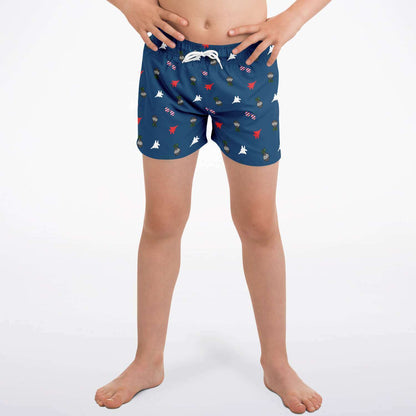F-15E Lil Fighter in the USA Boys swim trunks