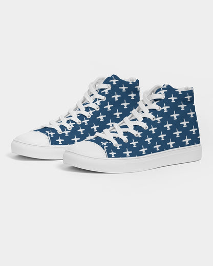 A-10 Navy Blue Women's Hightop Canvas Shoes