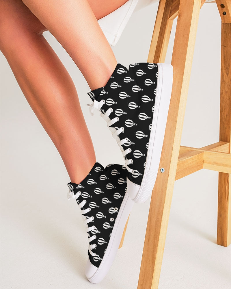 Black and White Hot Air Balloon High Top Shoes