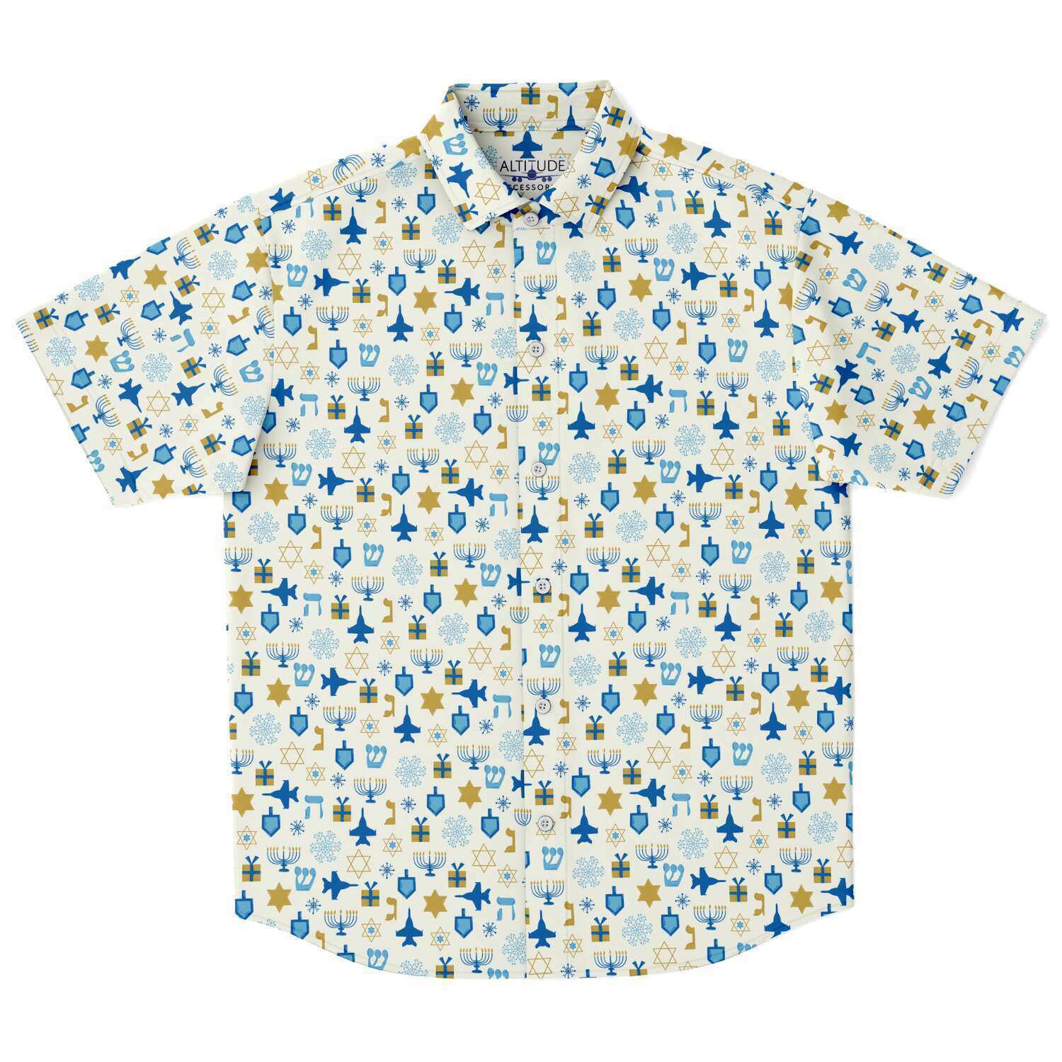 Mens Hanukkah Button Down Shirt (MAY NOT ARRIVE IN TIME FOR CHRISTMAS)