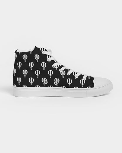 Black and White Hot Air Balloon High Top Shoes