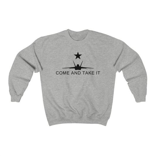 Valerie Come and Take it ash Unisex Heavy Blend™ Crewneck Sweatshirt