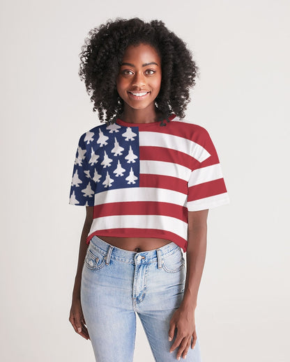 F-35B American  Women's Lounge Cropped Tee