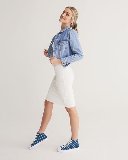 A-10 Navy Blue Women's Hightop Canvas Shoes