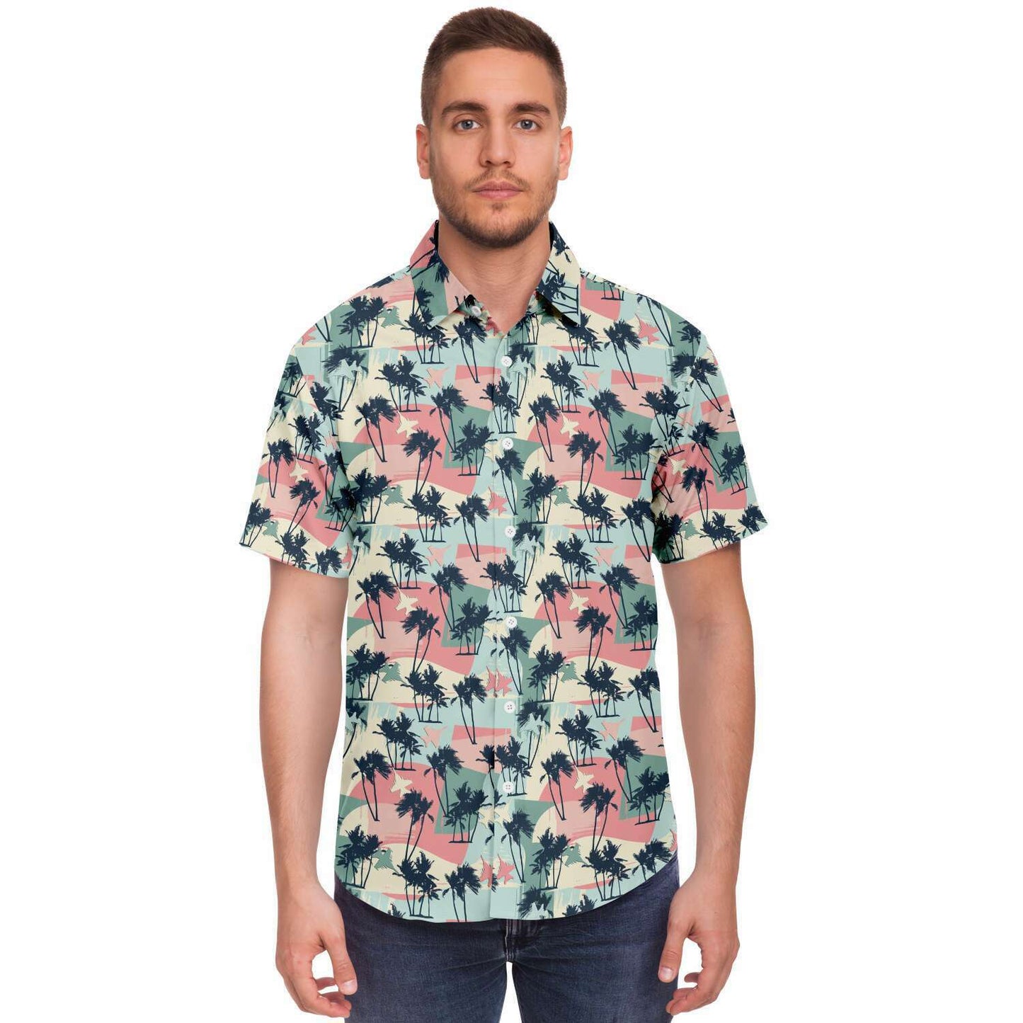 Grace Morrison XL Growler full (blue jet) Retro Hawaiian Button Down