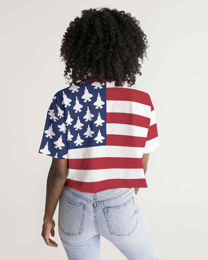 F-35B American  Women's Lounge Cropped Tee