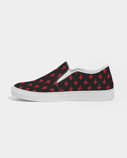 F-16 red stroked Women's Slip-On Canvas Shoe