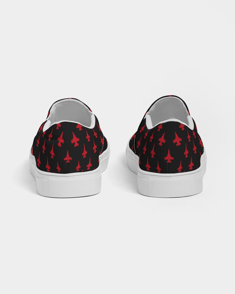 F-16 red stroked Women's Slip-On Canvas Shoe