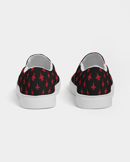 F-16 red stroked Women's Slip-On Canvas Shoe