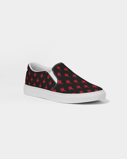 F-16 red stroked Women's Slip-On Canvas Shoe