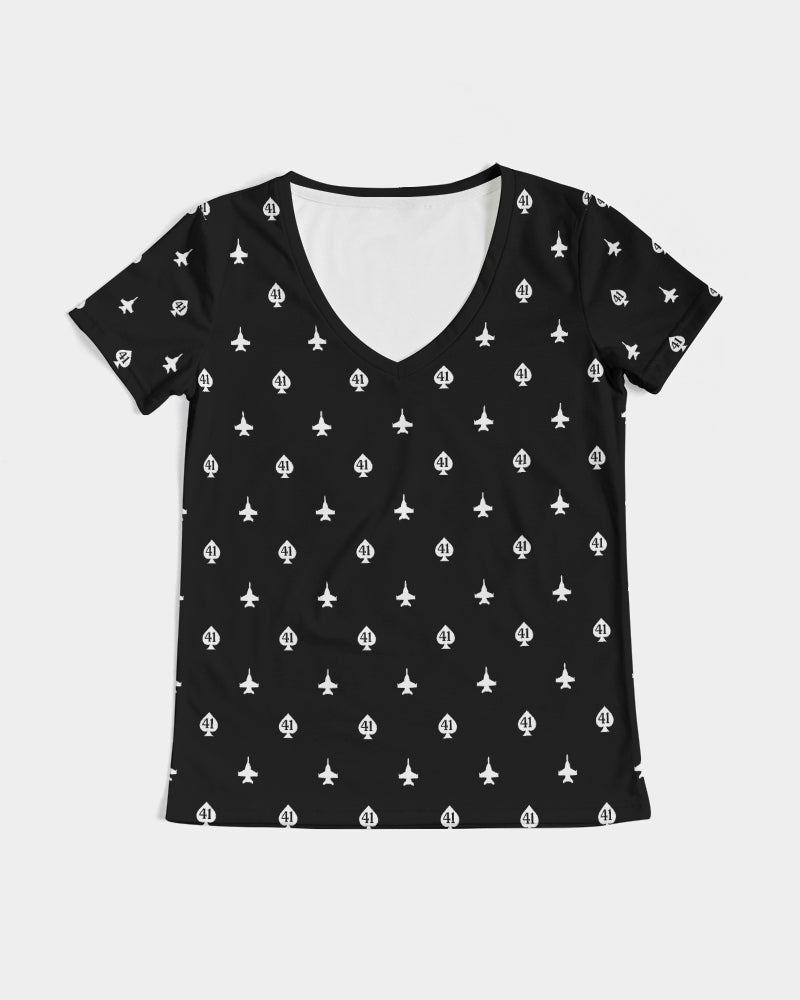 Black Aces Women's V-Neck Tee