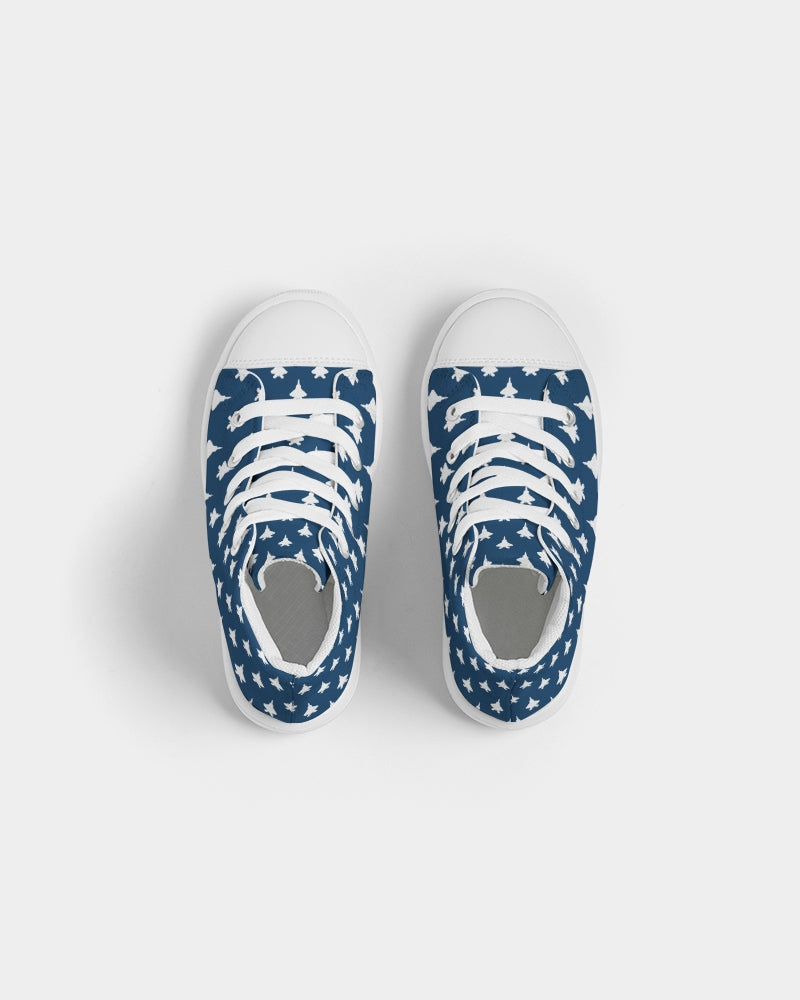 F-22 Navy Blue Kids Hightop Canvas Shoe