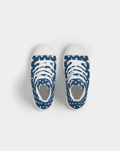 F-22 Navy Blue Kids Hightop Canvas Shoe
