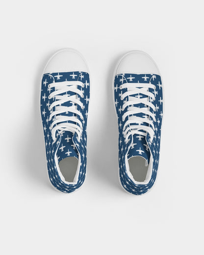 A-10 Navy Blue Women's Hightop Canvas Shoes