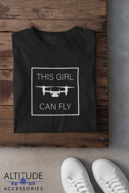 ANY Aircraft 'This Girl Can Fly' BOLD T-Shirt and Crop Top