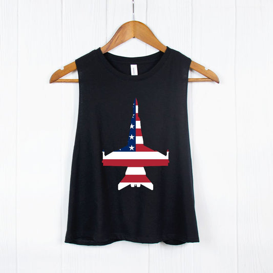 ANY Aircraft Bella Racerback Cropped Tank