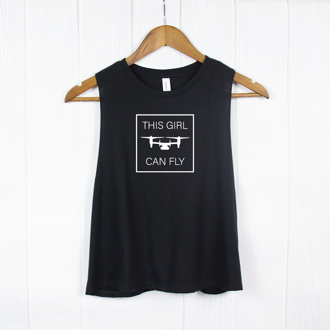 ANY Aircraft 'This Girl Can Fly' BOLD T-Shirt and Crop Top