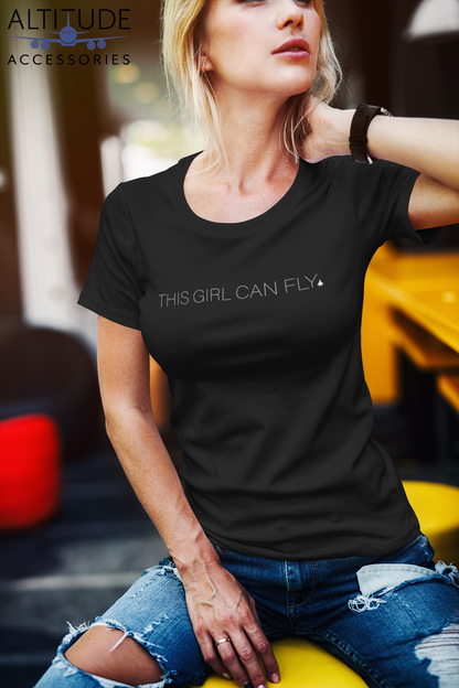 ANY Aircraft 'This Girl Can Fly' SUBTLE T-Shirt and Crop Top