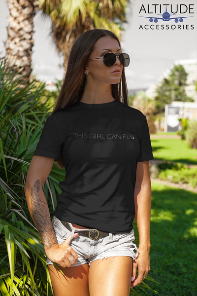 ANY Aircraft 'This Girl Can Fly' SUBTLE T-Shirt and Crop Top
