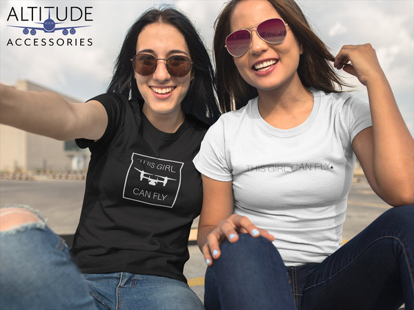 ANY Aircraft 'This Girl Can Fly' SUBTLE T-Shirt and Crop Top